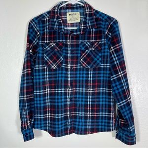 Bailey's Pt, Plaid Fleece Long Sleeve Shirt. Size L (10/12) In excellent cond!